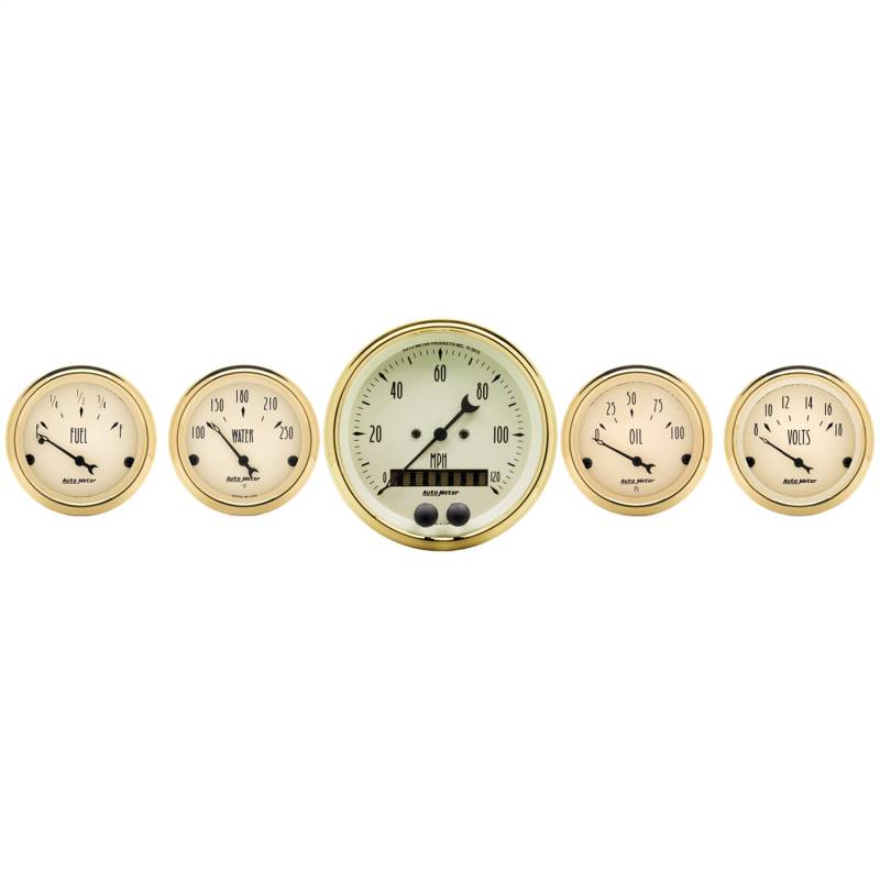 AutoMeter - AutoMeter GAUGE KIT, 5 PC., 3 3/8" & 2 1/16" , GPS SPEEDOMETER, GOLDEN OLDIES 1550