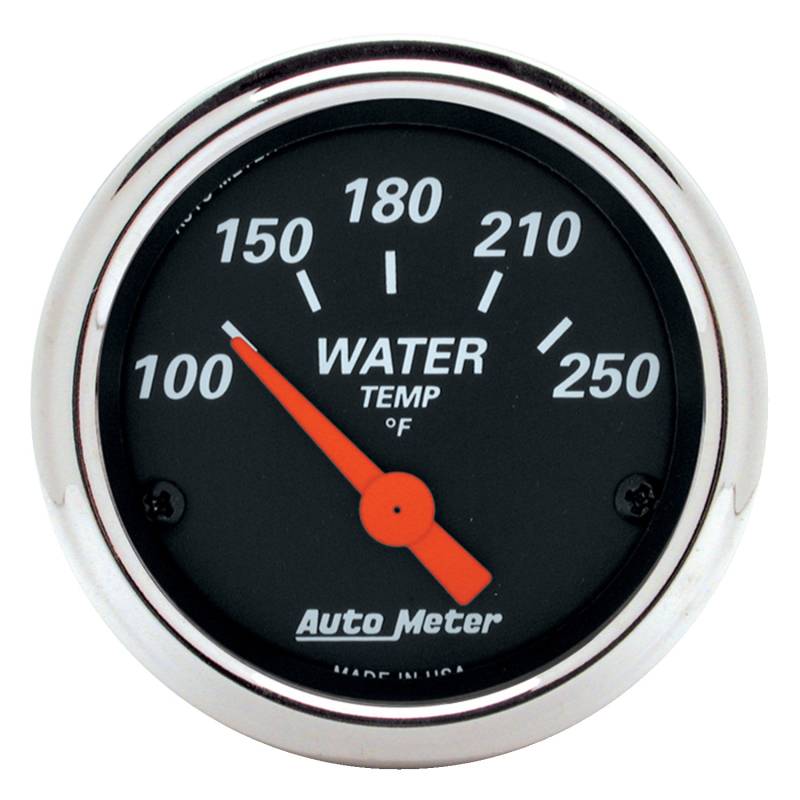 AutoMeter - AutoMeter GAUGE, WATER TEMP, 2 1/16" , 250 Degrees F, ELEC, DESIGNER BLACK 1436