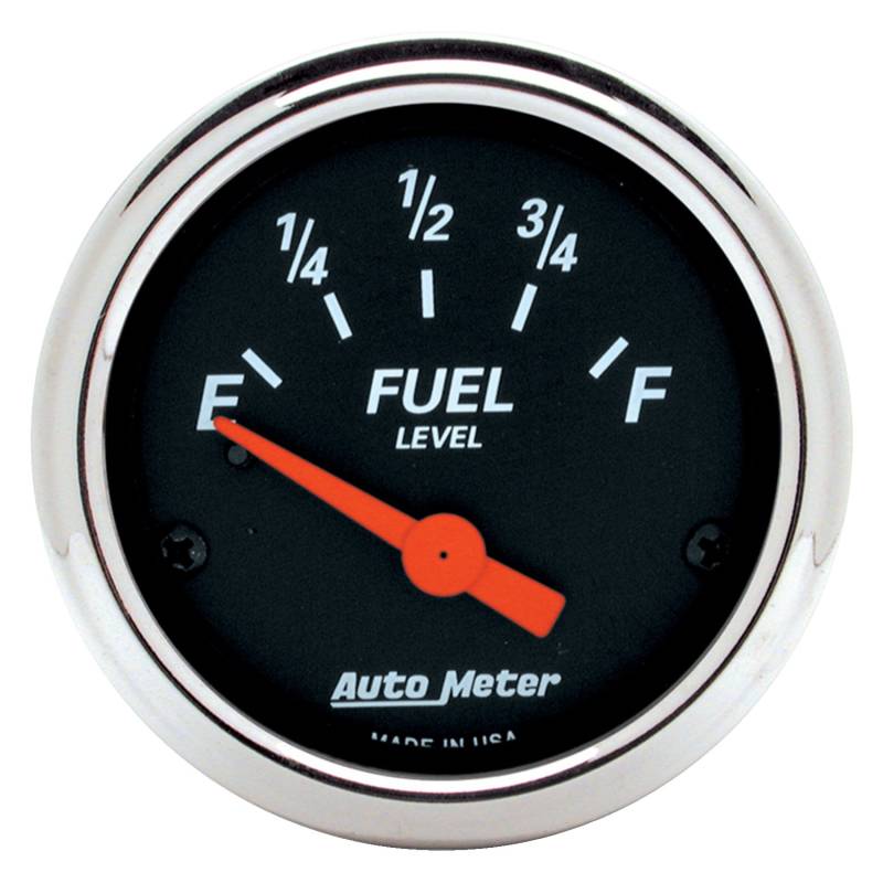 AutoMeter - AutoMeter GAUGE, FUEL LEVEL, 2 1/16" , 0OE TO 30OF, ELEC, DESIGNER BLACK 1425