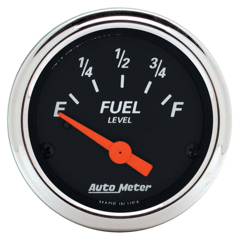 AutoMeter - AutoMeter GAUGE, FUEL LEVEL, 2 1/16" , 0OE TO 90OF, ELEC, DESIGNER BLACK 1422