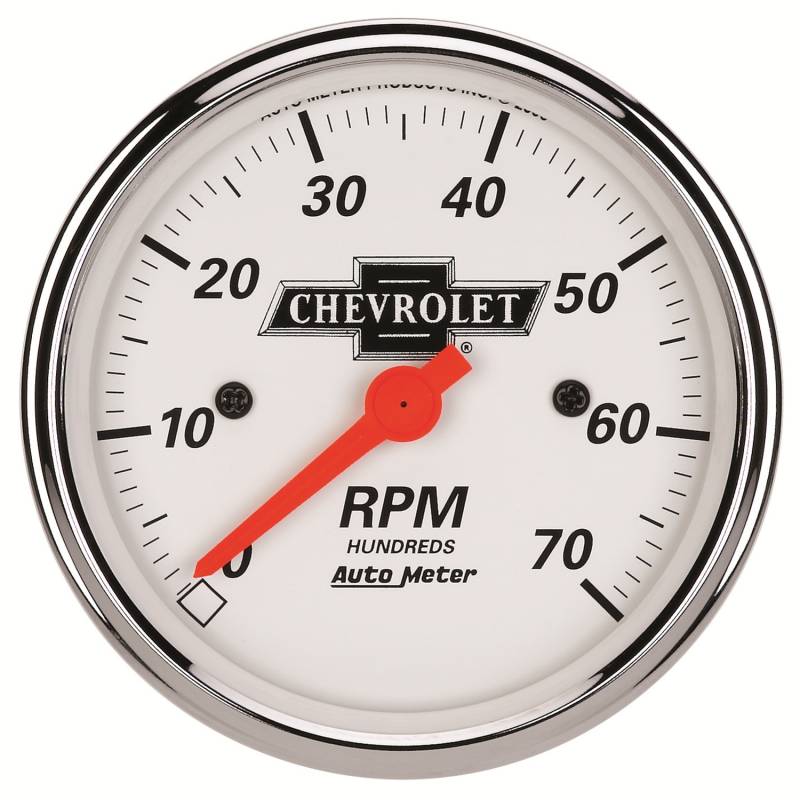 AutoMeter - AutoMeter GAUGE, TACHOMETER, 3 1/8" , 7K RPM, IN-DASH, CHEVROLET HERITAGE BOWTIE 1398-00408