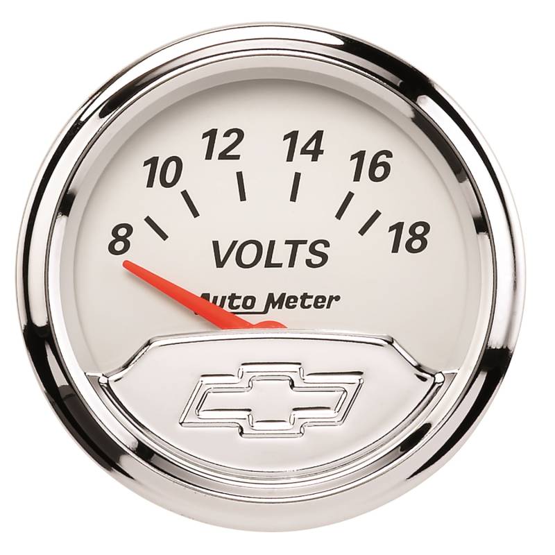 AutoMeter - AutoMeter GAUGE, VOLTMETER, 2 1/16" , 18V, ELEC, CHEVROLET HERITAGE BOWTIE 1391-00408