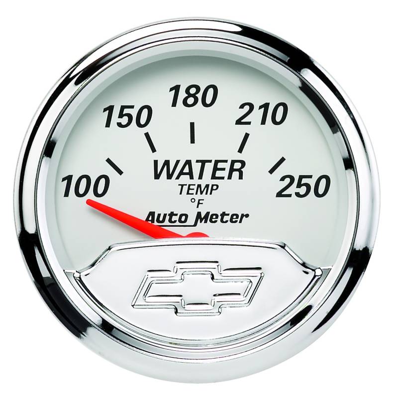 AutoMeter - AutoMeter GAUGE, WATER TEMP, 2 1/16" , 250 Degrees F, ELEC, CHEVROLET HERITAGE BOWTIE 1337-00408