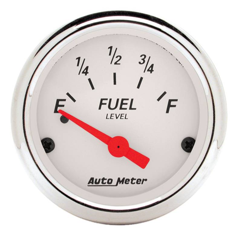 AutoMeter - AutoMeter GAUGE, FUEL LEVEL, 2 1/16" , 0OE TO 30OF, ELEC, ARCTIC WHITE 1318