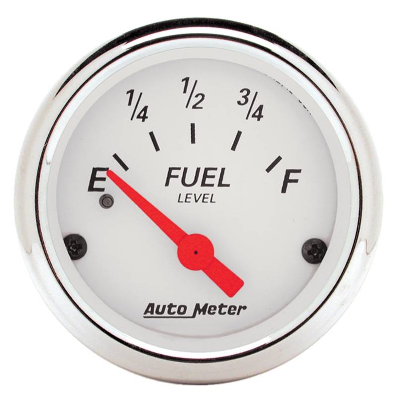 AutoMeter - AutoMeter GAUGE, FUEL LEVEL, 2 1/16" , 240OE TO 33OF, ELEC, ARCTIC WHITE 1317