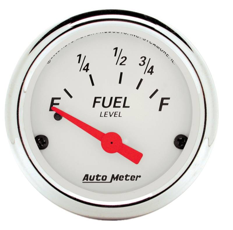 AutoMeter - AutoMeter GAUGE, FUEL LEVEL, 2 1/16" , 73OE TO 10OF, ELEC, ARCTIC WHITE 1316