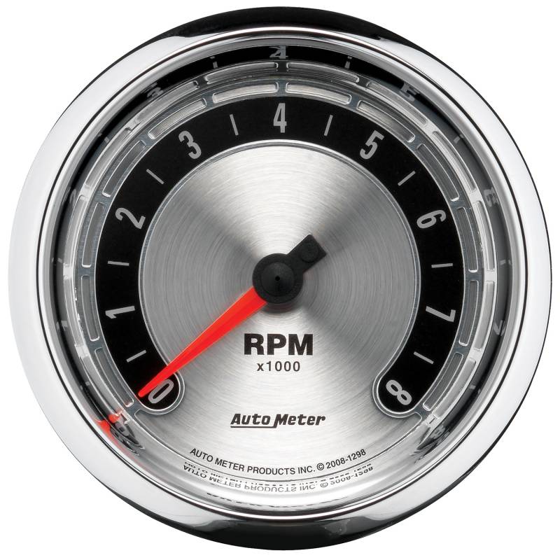 AutoMeter - AutoMeter GAUGE, TACHOMETER, 3 3/8" , 8K RPM, IN-DASH, AMERICAN MUSCLE 1298