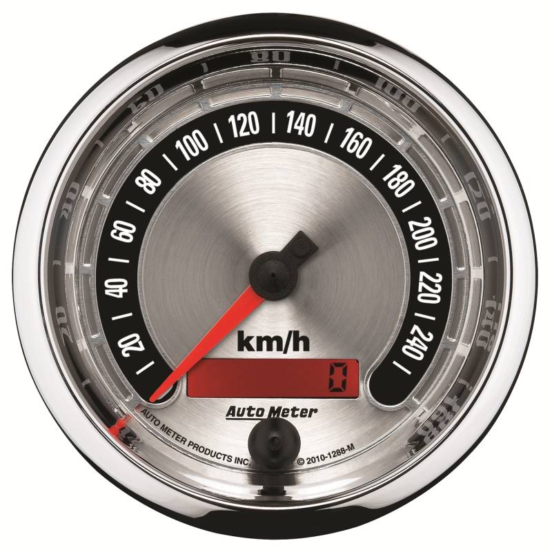 AutoMeter - AutoMeter GAUGE, SPEEDO., 3 3/8" , 260KM/H, ELEC. PROGRAMMABLE, AMERICAN MUSCLE 1288-M