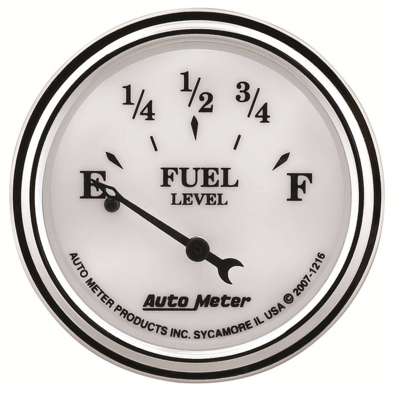 AutoMeter - AutoMeter GAUGE, FUEL LEVEL, 2 1/16" , 240OE TO 33OF, ELEC, OLD TYME WHITE II 1216