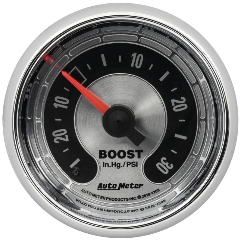 AutoMeter - AutoMeter GAUGE,VAC/BOOST,2 1/16",30INHG-30PSI,MECHANICAL,AMERICAN MUSCLE 1208