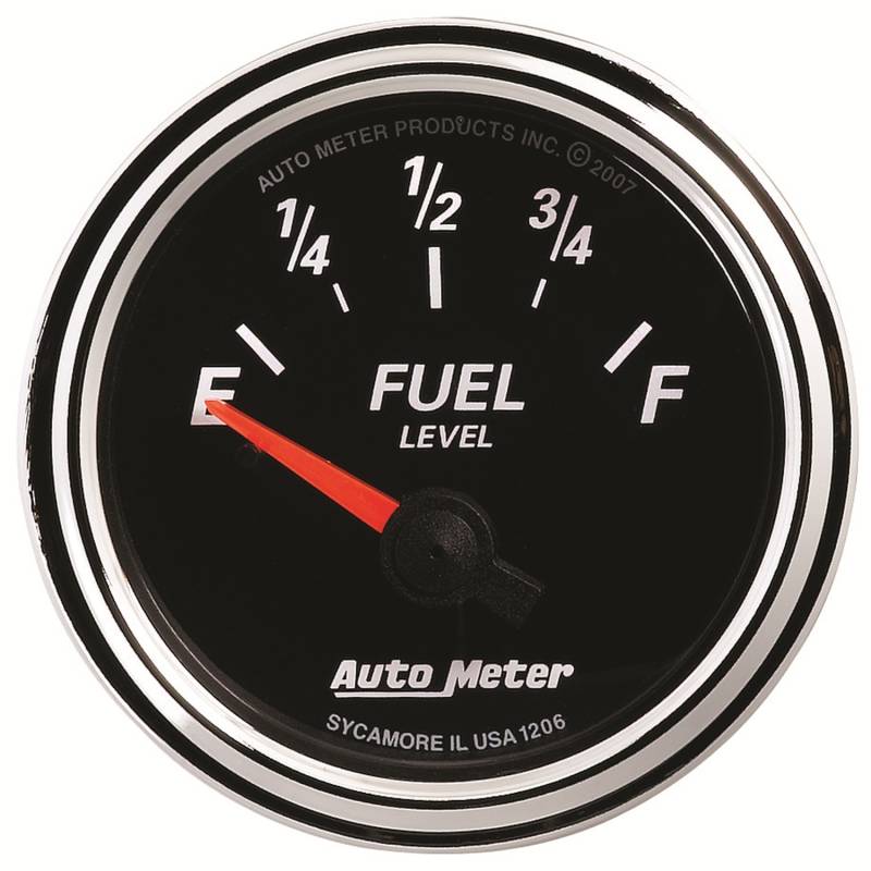 AutoMeter - AutoMeter GAUGE, FUEL LEVEL, 2 1/16" , 240OE TO 33OF, ELEC, DESIGNER BLACK II 1206