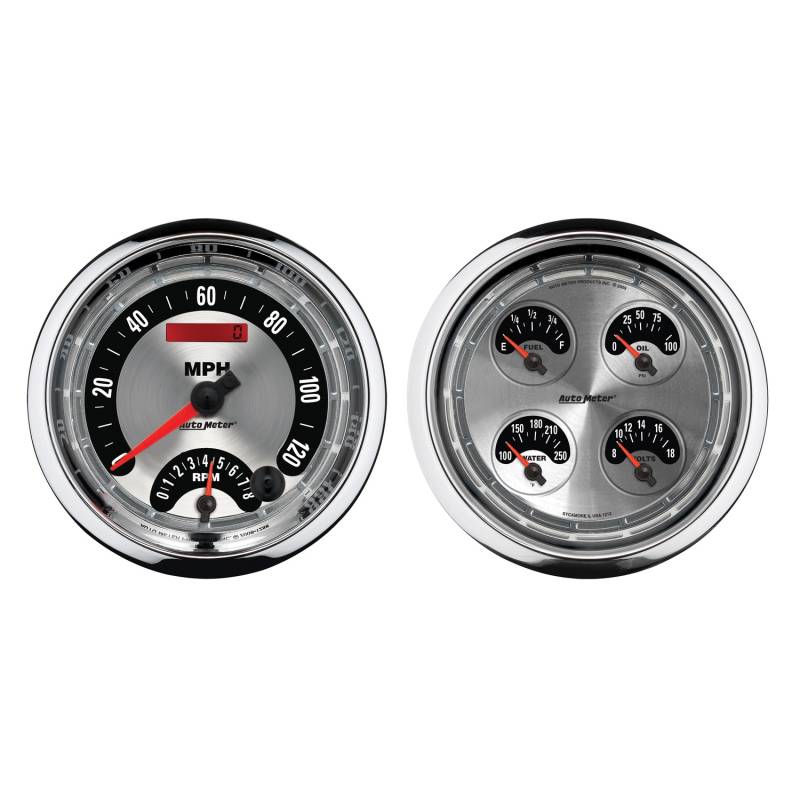 AutoMeter - AutoMeter GAUGE KIT, 2 PC., QUAD & TACH/SPEEDO, 5" , AMERICAN MUSCLE 1205