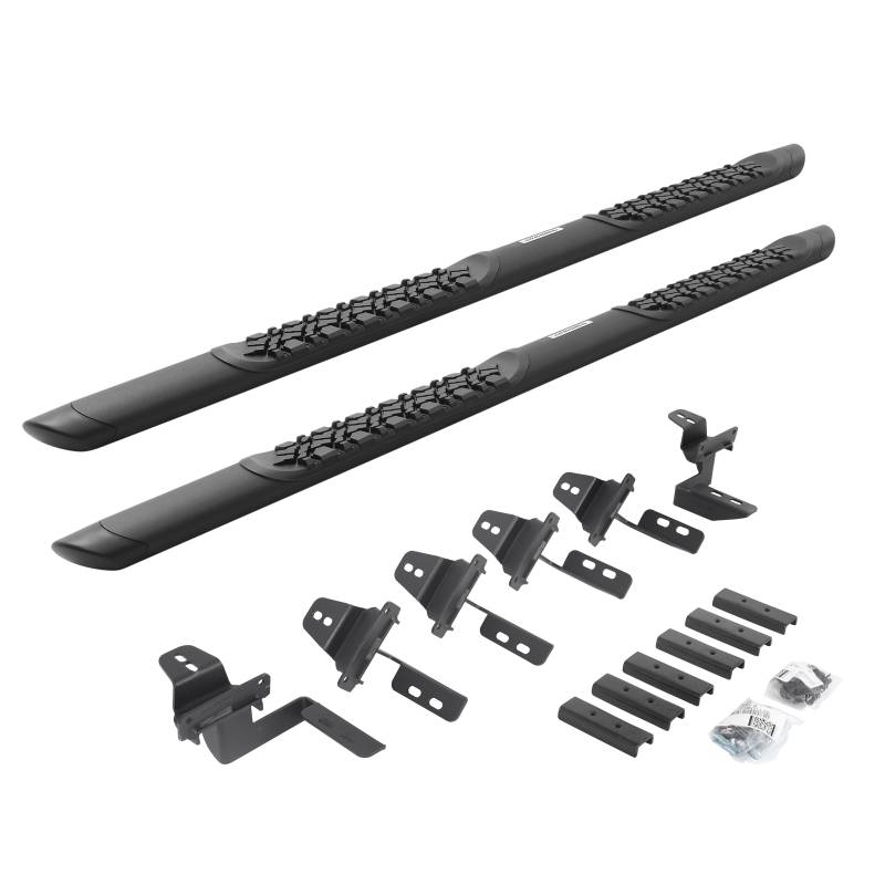 Go Rhino - Go Rhino V-Series V3 Aluminum Side Steps and Mounting Brackets Kit - Textured Black  V3450568T