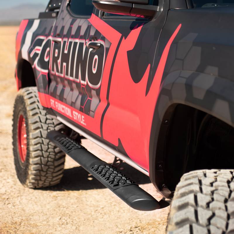 Go Rhino - Go Rhino V-Series V3 Aluminum Side Steps w Mounting Brackets Kit - TextBlack - Double Cab V3443580T