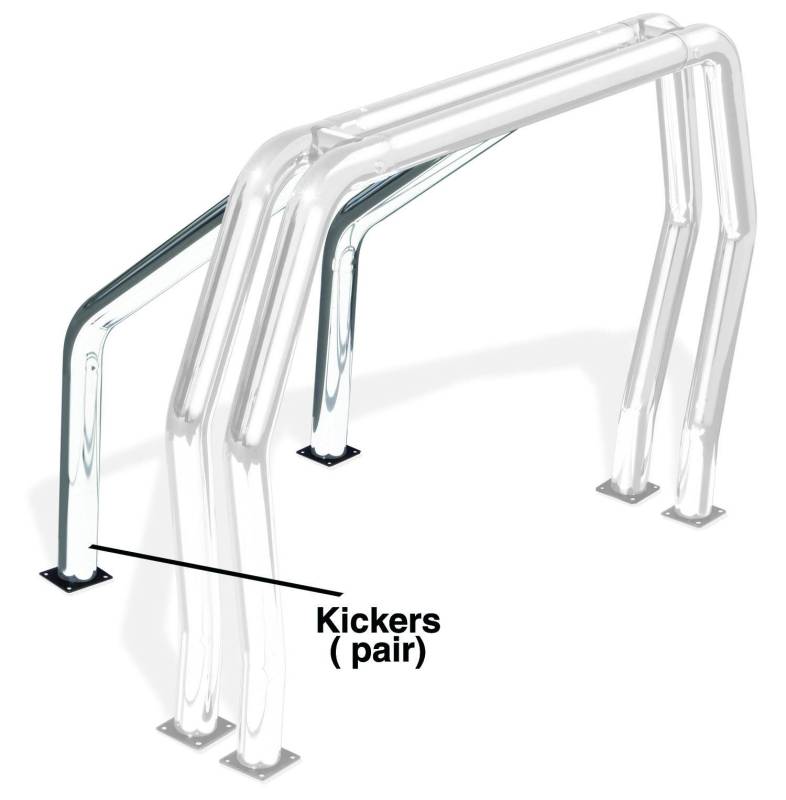 Go Rhino - Go Rhino Bed Bar Component - Pair of Kickers (Between wheel wells) - Chrome 9560C