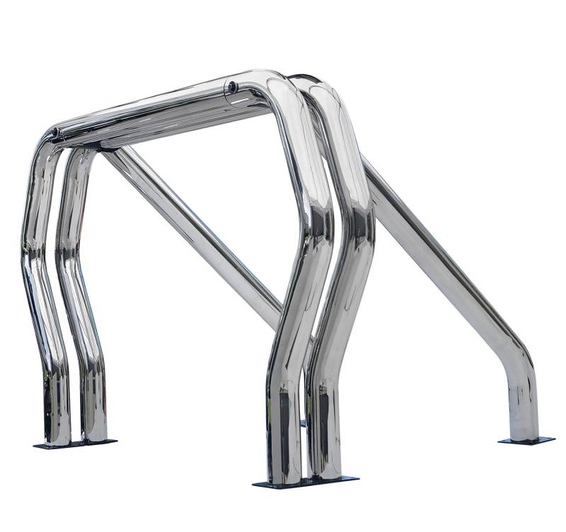 Go Rhino - Go Rhino Bed Bars Complete Kit - Double Bar/Single Kicker (Between wheel wells) - Chrome 9009560DSC