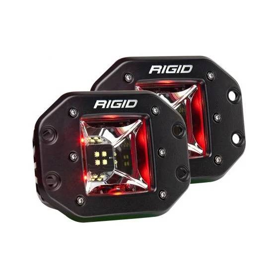 RIGID Industries - RIGID Industries RIGID Radiance Scene Light W/Red Backlight, Flush Mount, Black Housing, Pair 68212