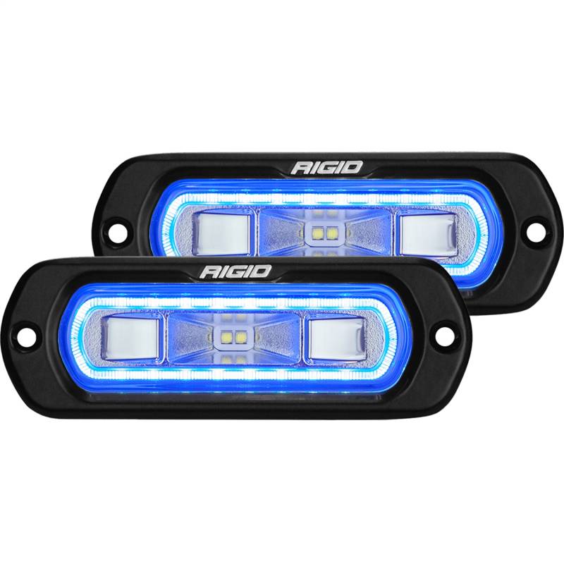 RIGID Industries - RIGID Industries RIGID SR-L Series Off-Road Spreader Pod, 3 Wire, Flush Mount, Blue Halo, Pair 53221