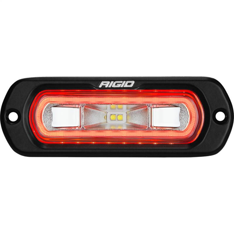 RIGID Industries - RIGID Industries RIGID SR-L Series Marine Spreader Pod, 2 Wire, Flush Mount, Black W/Red Halo 52202