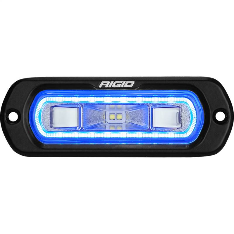 RIGID Industries - RIGID Industries RIGID SR-L Series Marine Spreader Pod, 2 Wire, Flush Mount, Black W/Blue Halo 52201