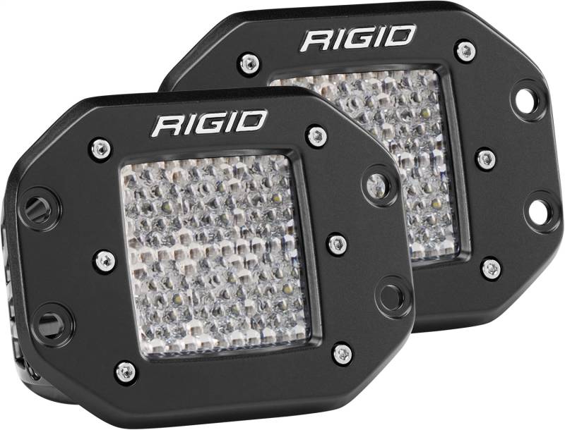 RIGID Industries - RIGID Industries RIGID D-Series PRO LED Light, Drive Diffused, Flush Mount, Black Housing, Pair 512513