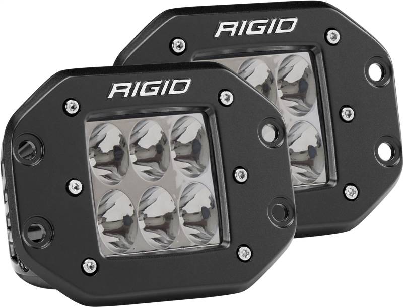 RIGID Industries - RIGID Industries RIGID D-Series PRO LED Light, Driving Optic, Flush Mount, Black Housing, Pair 512313