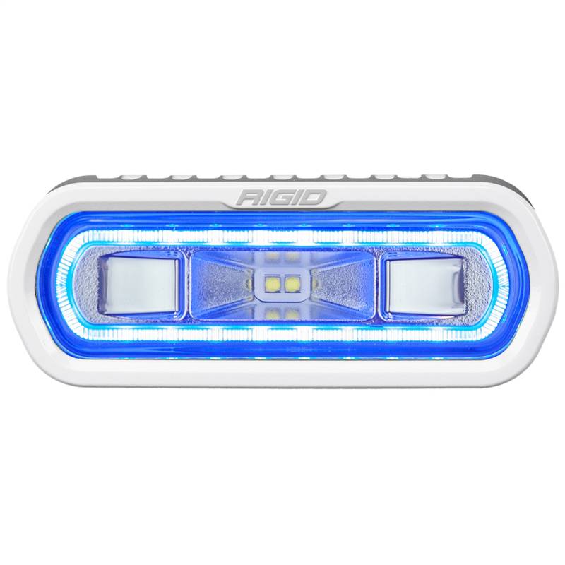 RIGID Industries - RIGID Industries RIGID SR-L Series Marine Spreader Pod, 2 Wire, Surface Mount, White W/Blue Halo 51101