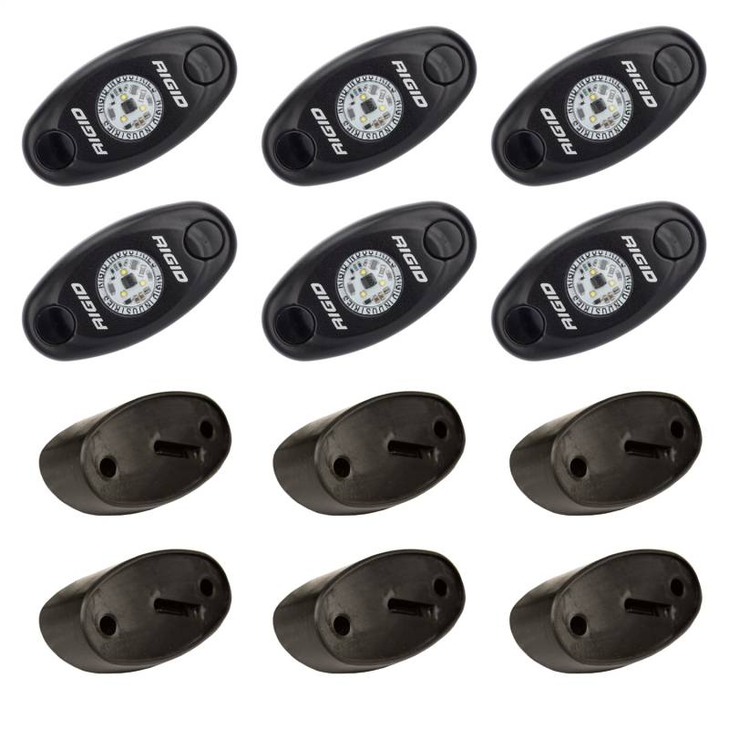 RIGID Industries - RIGID Industries RIGID A-Series LED Universal Rock Light Kit, High Power Amber, Set Of 6 400293