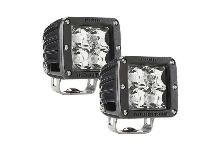 RIGID Industries - RIGID Industries RIGID D-Series, E-Mark Certified, Spot Optic, Surface Mount, Black Housing, Pair 20221EM