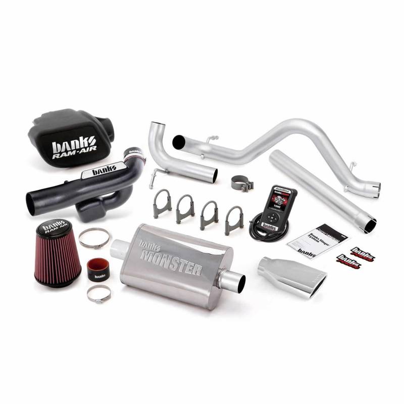 Banks Power - Stinger Bundle Power System W/AutoMind Single Exit Exhaust Chrome Tip 12-14 Jeep 3.6L Wrangler All 4 Door Banks Power