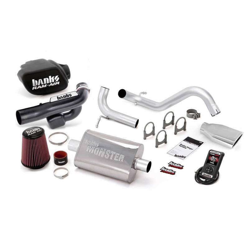 Banks Power - Stinger Bundle Power System W/AutoMind Single Exit Exhaust Chrome Tip 12-14 Jeep 3.6L Wrangler All 2 Door Banks Power