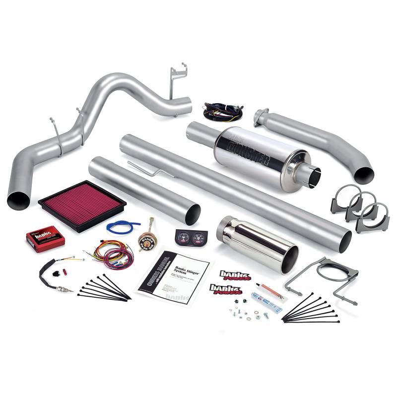 Banks Power - Stinger Bundle Power System W/Single Exit Exhaust Chrome Tip 01 Dodge 5.9L Extended Cab 245hp Banks Power