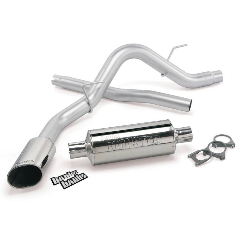 Banks Power - Monster Exhaust System Single Exit Chrome Ob Round Tip 09-10 Ford F-150 5.4L CCSB-CCLB Banks Power