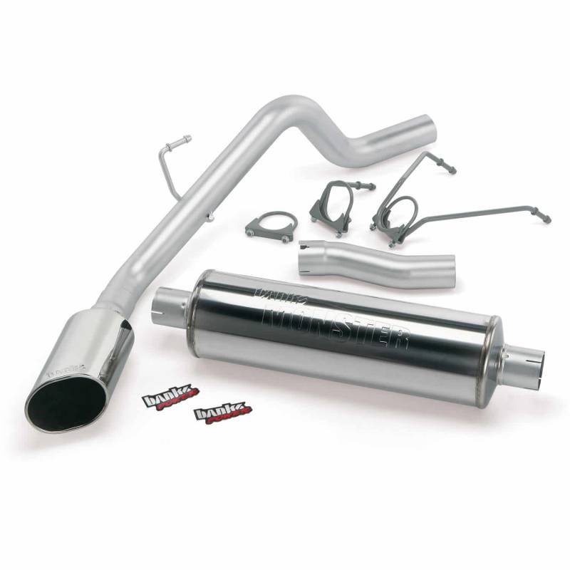 Banks Power - Monster Exhaust System Single Exit Chrome Ob Round Tip 08 Dodge 5.7L Hemi 1500 SCSB/CCSB/CCLB Banks Power