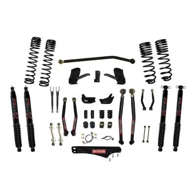 Skyjacker 6 Inch Dual Rate Long Travel Long Arm Suspension Lift Kit/Black MAX Shocks JK60LKLT-SX-B