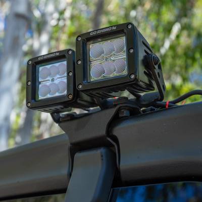 Go Rhino - Go Rhino Rear Hard Top Light Mount for Jeep JL/JT - Fits two 3" LED Cube Lights 599502T - Image 2