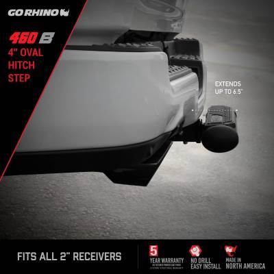 Go Rhino - Go Rhino 4" Oval Hitch Step - Black 460B - Image 5