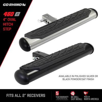 Go Rhino - Go Rhino 4" Oval Hitch Step - Black 460B - Image 6