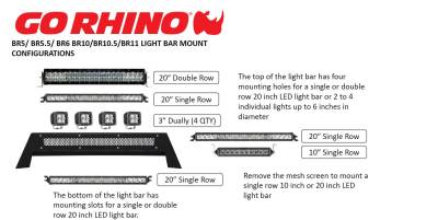 Go Rhino - Go Rhino BR5 Light Mount Bar 26273T - Image 3