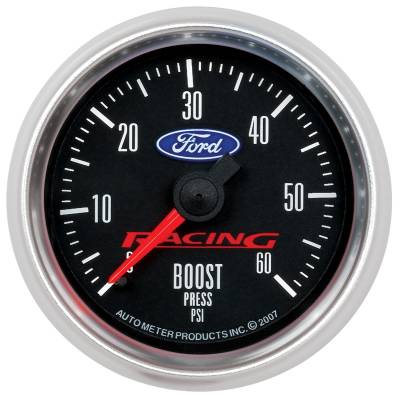 AutoMeter GAUGE, BOOST, 2 1/16" , 60PSI, MECHANICAL, FORD RACING 880106