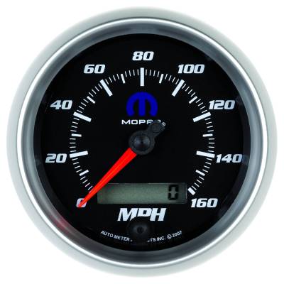 AutoMeter GAUGE, SPEEDOMETER, 3 3/8" , 160MPH, ELEC. PROGRAMMABLE, BLACK, MOPAR 880022