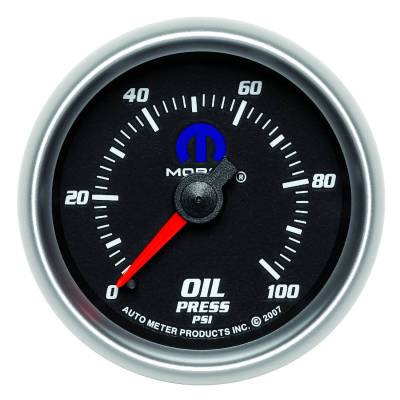 AutoMeter GAUGE, OIL PRESSURE, 2 1/16" , 100PSI, MECHANICAL, BLACK, MOPAR 880014