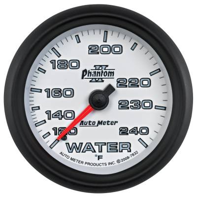 AutoMeter GAUGE, WATER TEMP, 2 5/8" , 120-240 Degrees F, MECHANICAL, PHANTOM II 7832