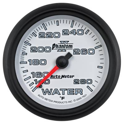 AutoMeter GAUGE, WATER TEMP, 2 5/8" , 140-280 Degrees F, MECHANICAL, PHANTOM II 7831