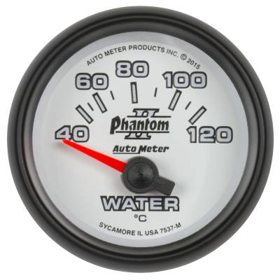 AutoMeter GAUGE, WATER TEMP, 2 1/16" , 40-120 Degrees C, ELECTRIC, PHANTOM II 7537-M