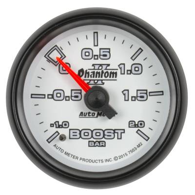 AutoMeter GAUGE, VAC/BOOST, 2 1/16" , -1 - +2 BAR, MECHANICAL, PHANTOM II 7503-M2