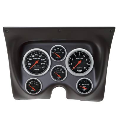 AutoMeter GAUGE KIT, 6 PC, CAMARO/FIREBIRD 67-68, TACH/MPH/FUEL/OILP/WTMP/VOLT, SPORT-COMP 7020-SC