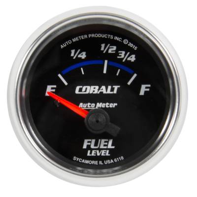 AutoMeter GAUGE, FUEL LEVEL, 2 1/16" , 16OE TO 158OF, ELEC, COBALT 6118