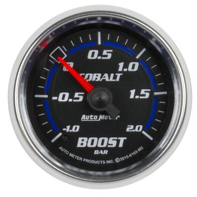 AutoMeter GAUGE, VAC/BOOST, 2 1/16" , -1 - +2 BAR, MECHANICAL, COBALT 6103-M2