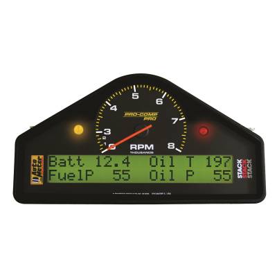 AutoMeter RACE DASH DISPLAY, 8K DUAL RANGE RPM/MPH/FUELP/OILP/OILT/WTMP/VOLT, PRO-COMP 6012